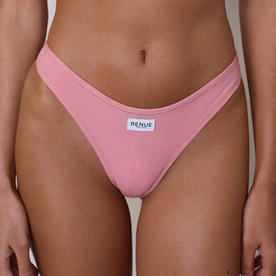 For The Creators Tencel Ribbed Thong in Dusty Pink