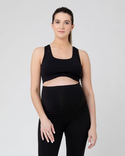 Ripe Maternity Active Nursing Crop Top  Black
