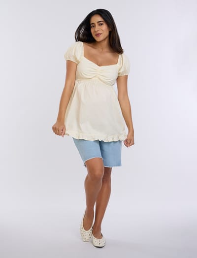 Motherhood Maternity Off The Shoulder Ruched Top
