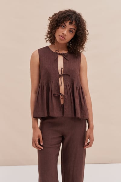 For The Creators Pleated Cami - Espresso
