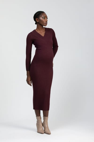 For The Creators Cara V-neck Maternity Dress