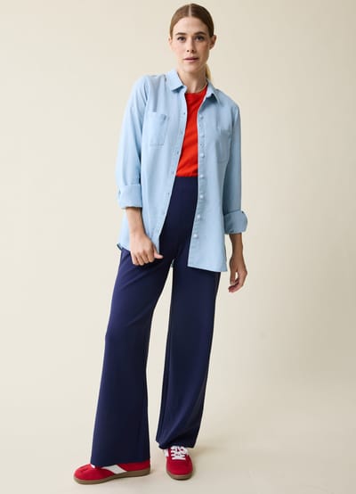 INGRID+ISABEL Classic Button Down Chambray Maternity & Nursing Top
