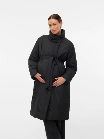 For The Creators High Stand-Up Collar Quilted Maternity Coat