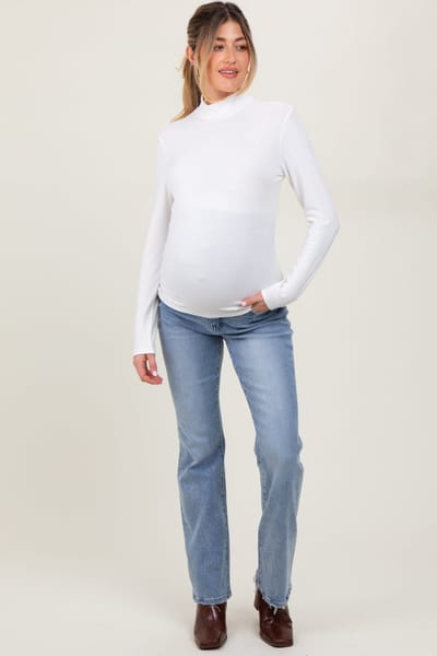 PinkBlush Blue Vintage Wash Maternity Bootcut Jeans