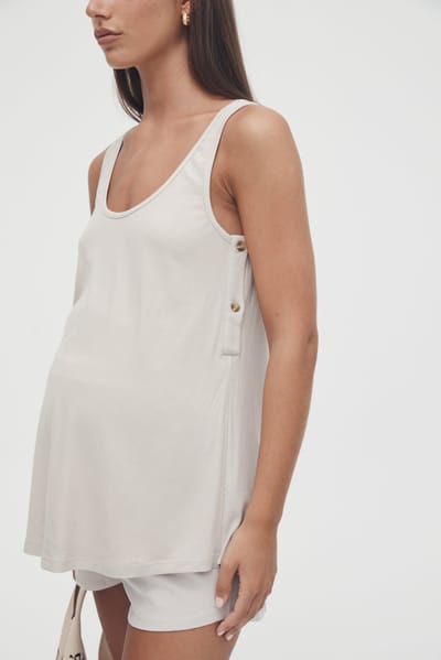 LEGOE. HERITAGE Scoop Neck Rib Tank (Stone) - FINAL SALE
