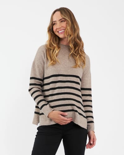 Ingrid+Isabel Ripe Maternity Gerrie Nursing + Maternity Knit Sweater Stripe
