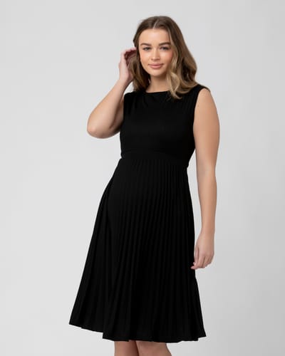 Ripe Maternity Knife Pleat Dress Black