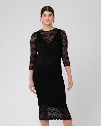 Ripe Maternity Eve Lace Nursing Dress Black