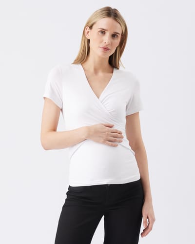 Ripe Maternity Luxe Knit Embrace Nursing Tee White