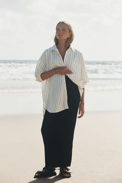 Legoe Heritage Weekday Shirt (Ivory/Black Stripe)