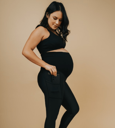 Cadenshae Maternity Leggings with Pockets - Classic Full Length Black