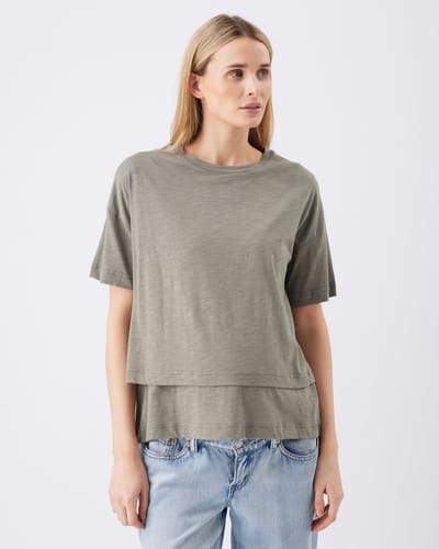 Ripe Maternity Claud Nursing Tee  Moss