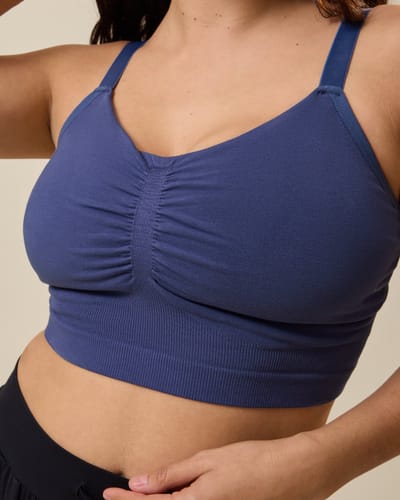 Kindred Bravely Sublime® Bamboo Hands-Free Pumping Lounge & Sleep Bra | Light Navy
