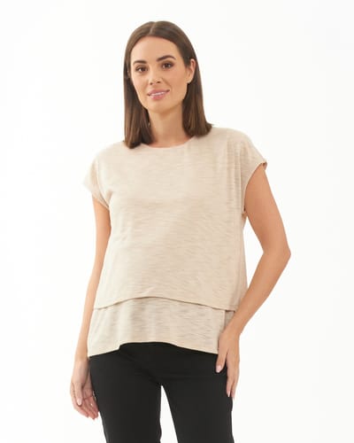 Ripe Maternity Jazmin Nursing Tee  Natural
