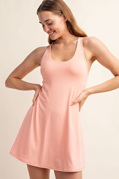 Rae Mode Peach Tennis Racerback Romper Dress