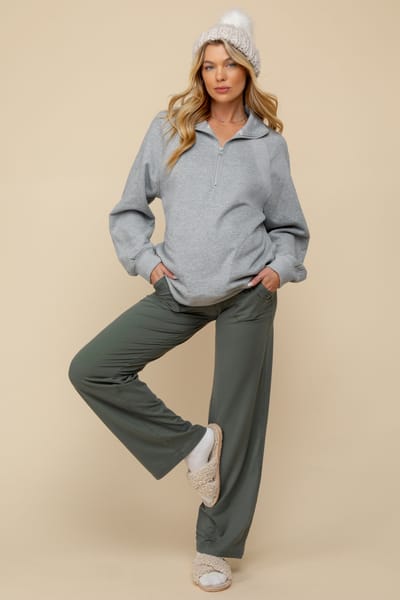 Rae Mode Olive Straight Leg Yoga Maternity Pants