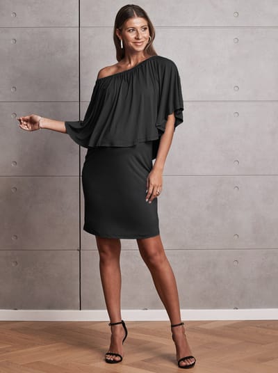 Angel Maternity Kyla 4 Ways Off Shoulder Black Maternity Dress