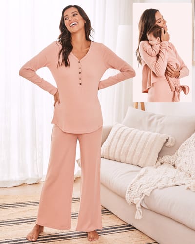 Angel Maternity 3-Piece Isabelle Maternity Loungewear / Sleepwear Set