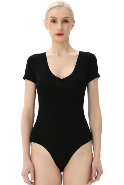 Kimi + Kai Kimi + Kai Women's V-Neck Basic Bodysuit