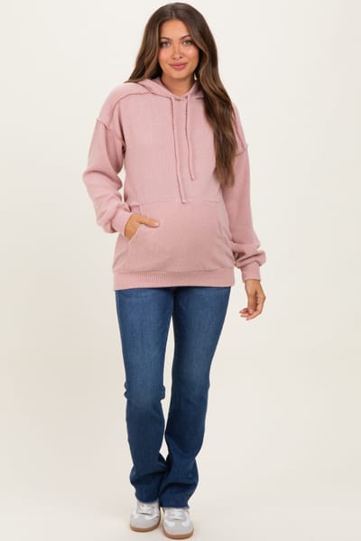 Vervet Navy Raw Hem Bootcut Maternity Jeans