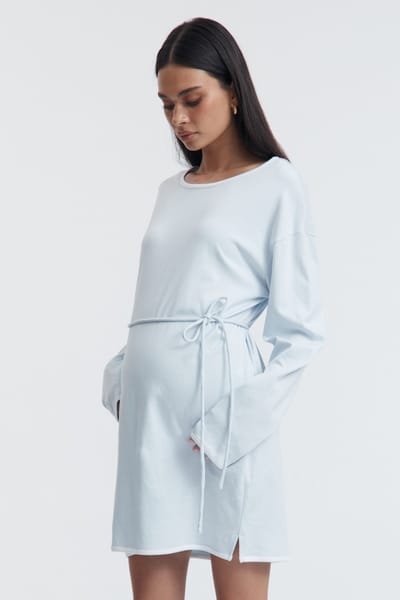 Legoe Heritage Sorrento Organic Cotton LS Dress (Powder) - FINAL SALE