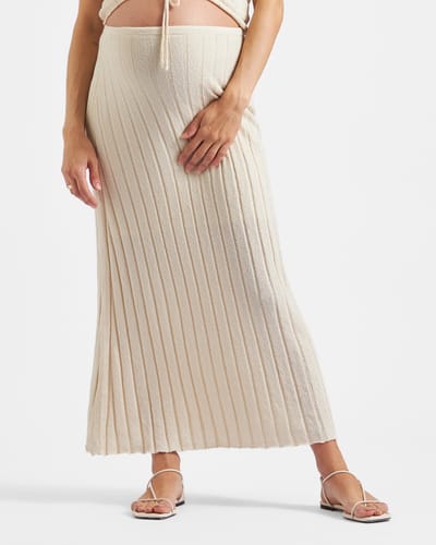 Ripe Maternity Charli Rib Knit Skirt  Stone