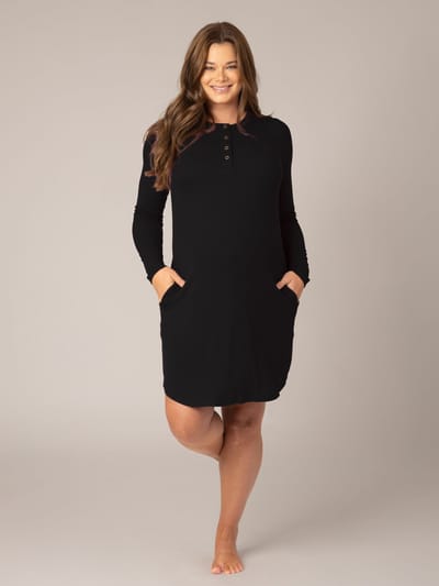 Kindred Bravely Riley Ribbed Bamboo Maternity & Nursing Nightgown