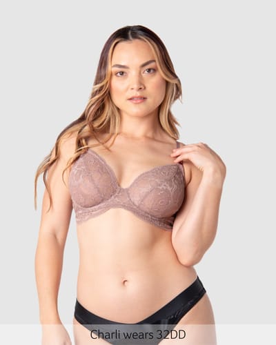Hotmilk Lingerie Heroine Plunge Nursing Bra - Mocha