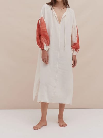 For The Creators Grand Hibiscus Blouson Sleeve Kaftan