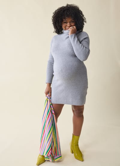 INGRID+ISABEL The Transition Turtleneck Maternity Sweater Dress