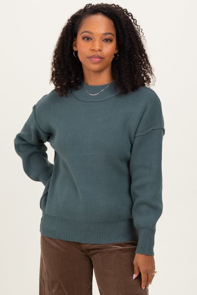 Zenana Outfitters Jade Wide Neck Drop Shoulder Sweater