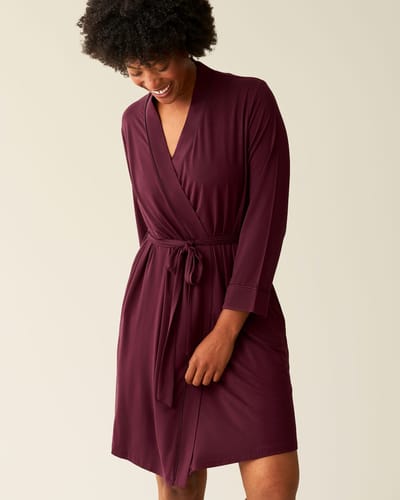 Kindred Bravely Clea Bamboo Robe | Deep Burgundy