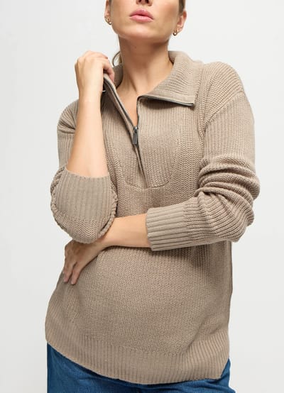Ingrid+Isabel The Stay Cozy Quarter Zip Maternity Sweater