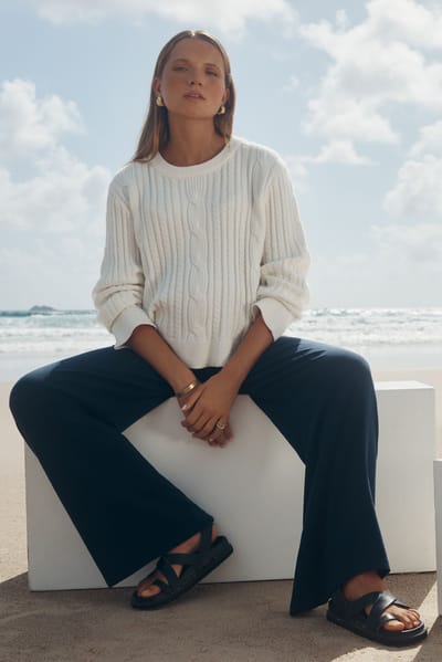 Legoe Heritage Paris Knit Sweater (White) - FINAL SALE