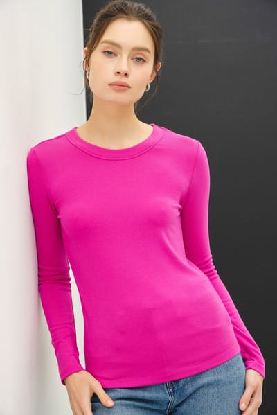 Be Cool Hot Pink Long Sleeve Top