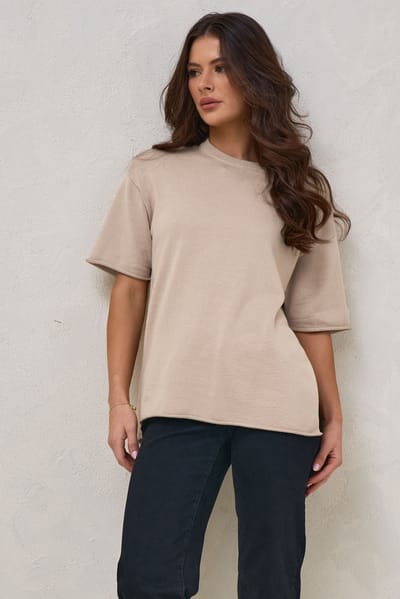 BAE The Label Cloud Nine Knit Tee - Oatmeal*
