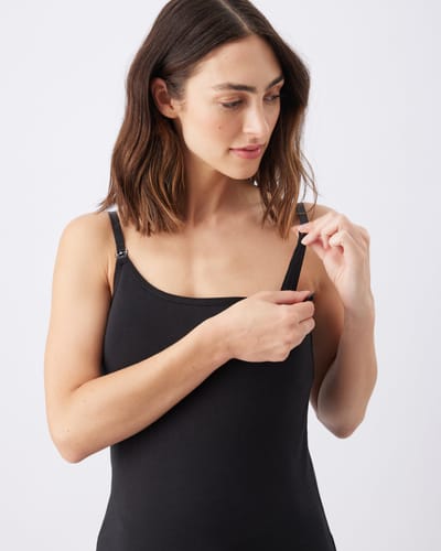 Ripe Maternity Organic Cotton Nursing Cami Black