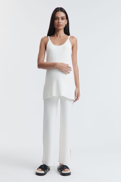 LÉGOE HERITAGE Magnolia Spaghetti Tank (Ivory) - FINAL SALE