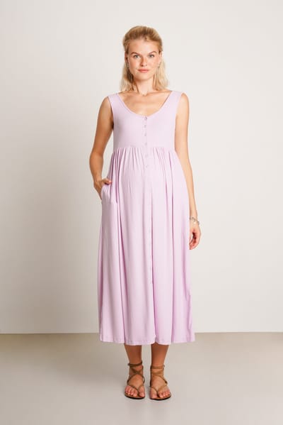 NOM Maternity Ribbed Modal Henley Dress