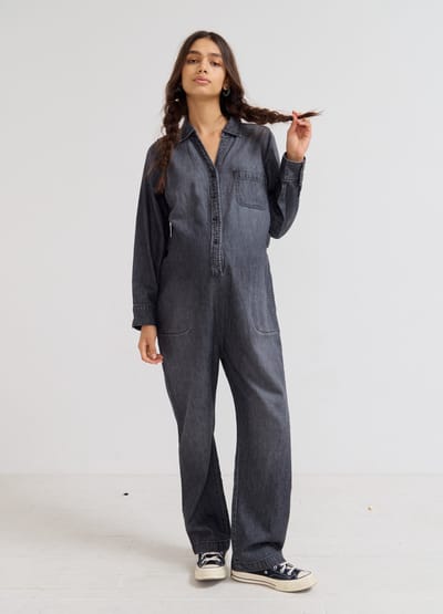 HATCH Collection The Everyday Nursing Denim Jumpsuit