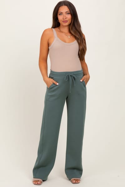 Rae Mode Light Teal Straight Leg Drawstring Maternity Sweatpants