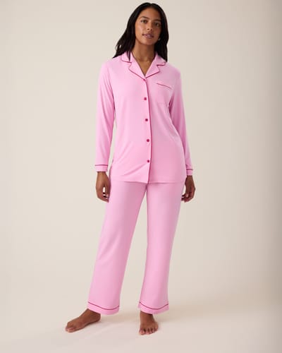 Kindred Bravely Clea Bamboo Long Sleeve Pajama Set | Bubblegum