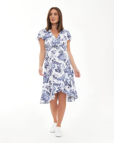 Ripe Maternity Georgia Tie Front Dress  White
