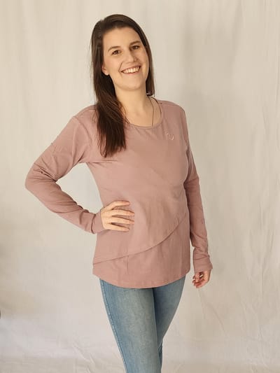 Close to the Heart Long Sleeve Layer Top - Dusky Pink