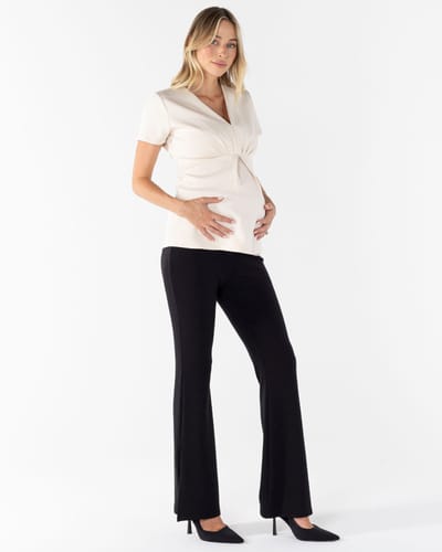 Angel Maternity Danna Maternity Flare Black Pants