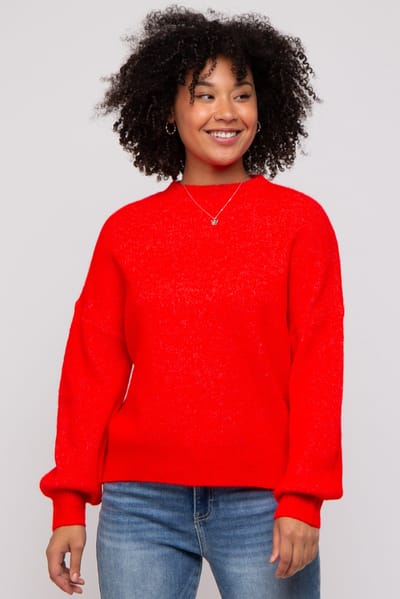 Miracle Red Bubble Sleeve Sweater