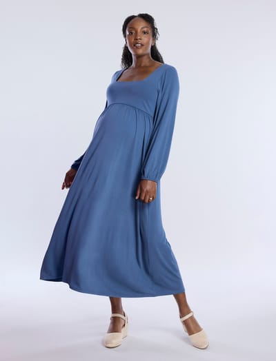 Motherhood Maternity Long Sleeve Empire Waist Maxi Dress