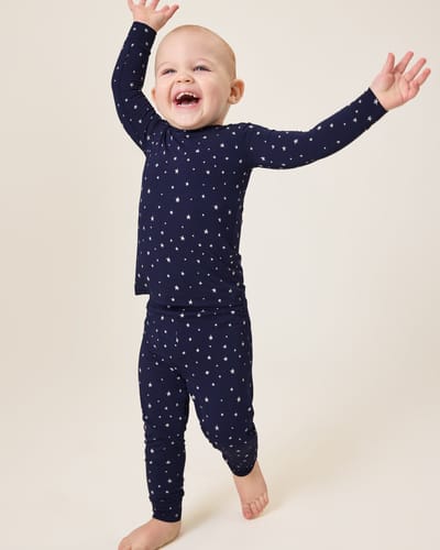 Kindred Bravely Bamboo Baby Two-Piece Pajama Set | Navy Stars