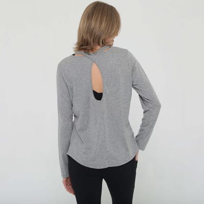 Sweat and Milk LLC Harper Cross Back Long Sleeve Nursing Top