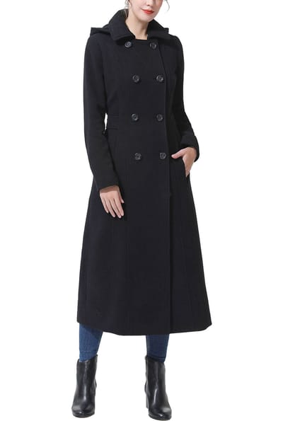 Kimi + Kai Kimi + Kai Women's "Laila" Long Hooded Wool Walking Coat